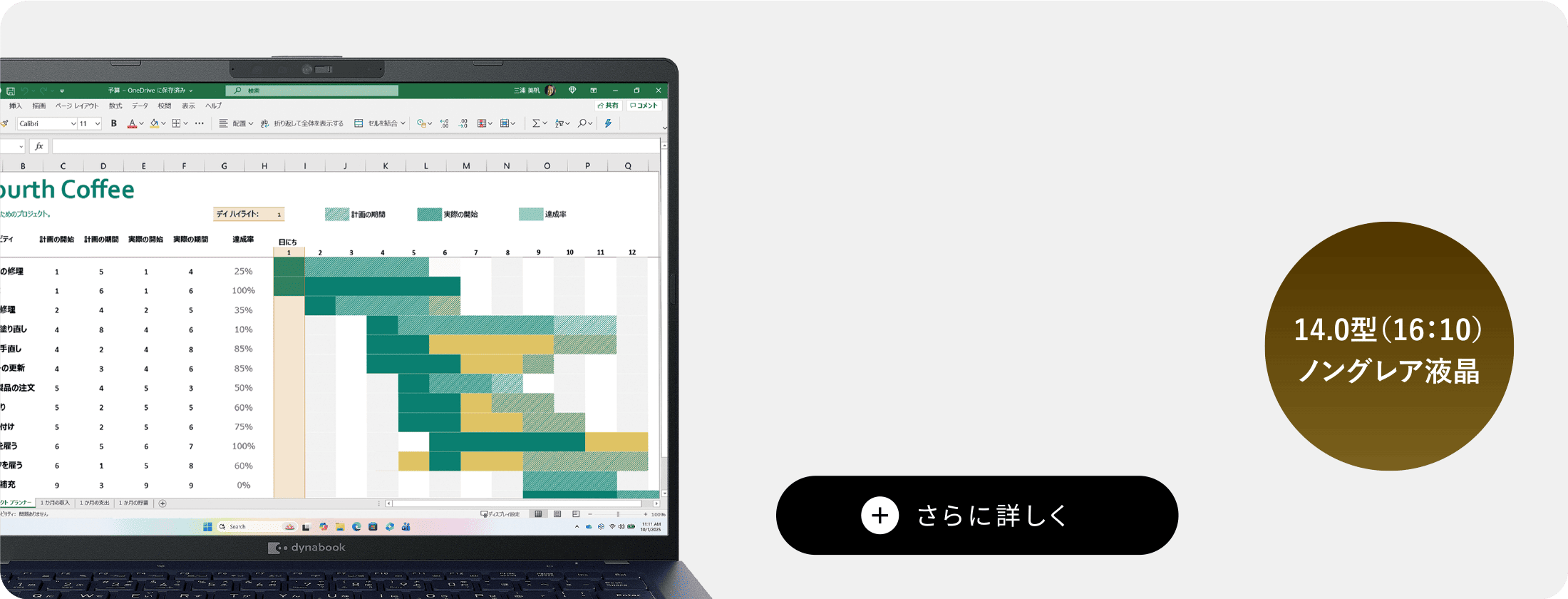 14.0型（16：10）ノングレア液晶